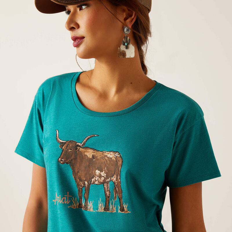 Ariat Longhorn Watercolor Tee Shirt
