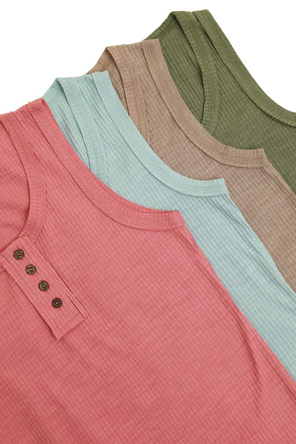 Button Down Ribbed Tank