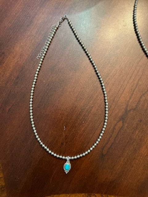 Navajo Pearls with Turquoise Charm