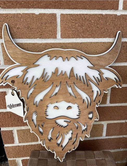Highland Cow Door Sign