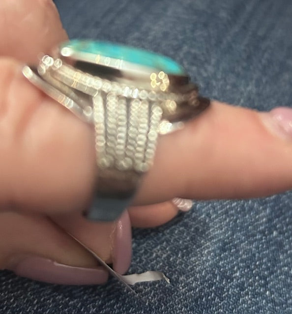 Blue Mohave Turquoise Sterling Silver Ring