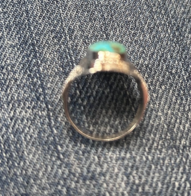 Blue Mohave Turquoise Sterling Silver Ring