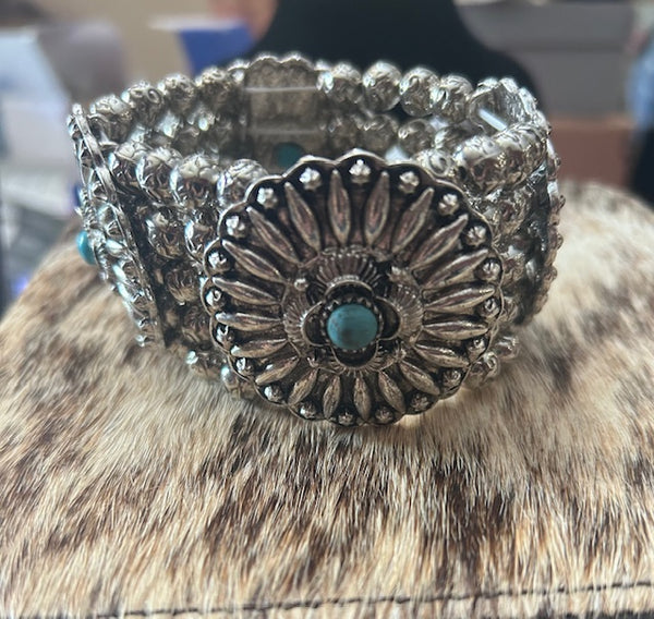 Fashion Western Stretch Bracelets Faux Turquoise