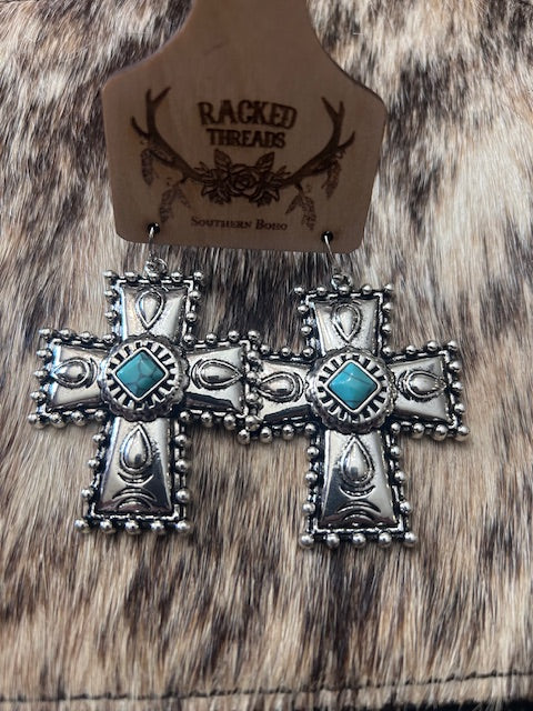 Fashion Dangle Silver Turquoise Earrings