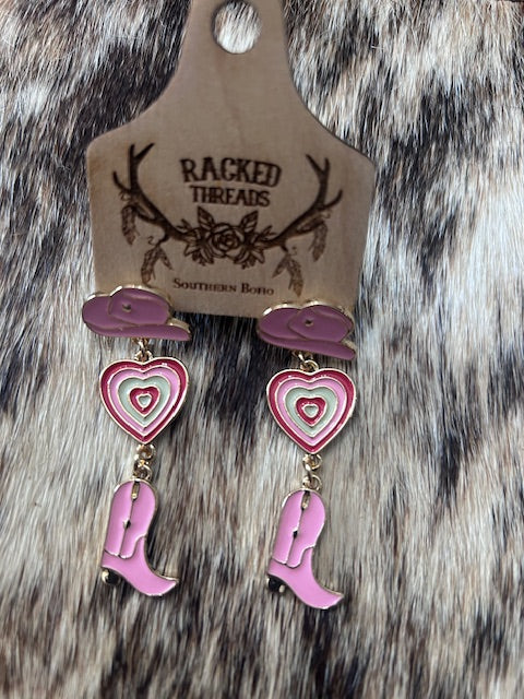 Fashion Cowgirl Boots Dangle Earrings