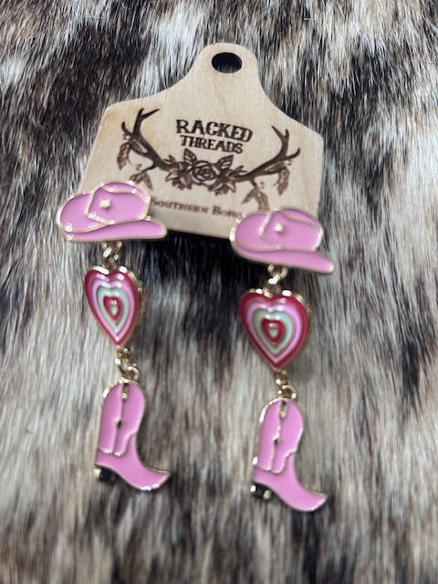 Fashion Cowgirl Boots Dangle Earrings