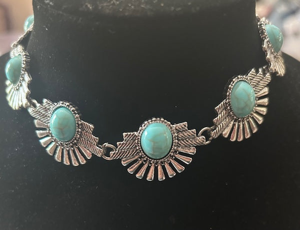 Fashion Choker Turquoise Silver