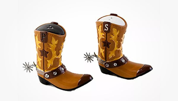 Western Cowboy Boot Salt and Pepper Shakers Set