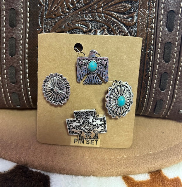 Thunderbird Concho Cross Hat Pins