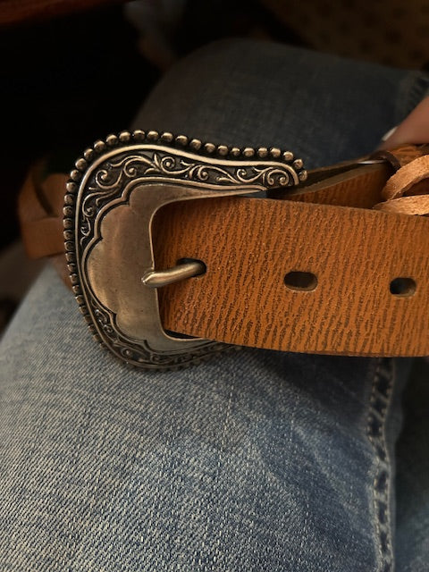 CatchFly Leather Braided Belt