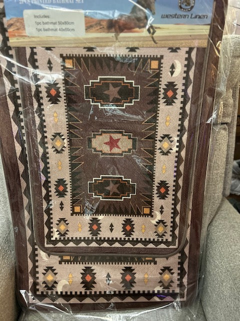 Western Aztec Bathroom Rugs