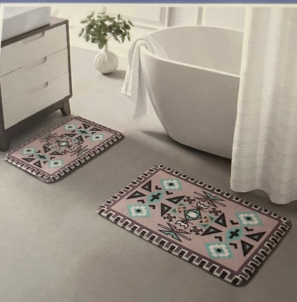 Western Aztec Bathroom Rugs