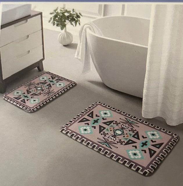 Western Aztec Bathroom Rugs