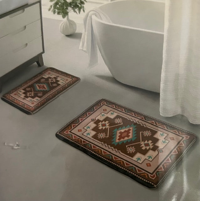 Western Aztec Bathroom Rugs