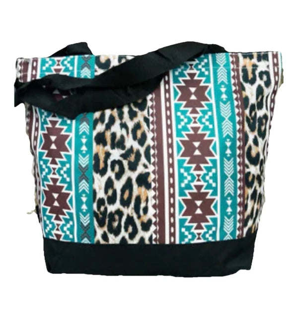 Wildcat Mesa Tote Bag Leopard Aztec