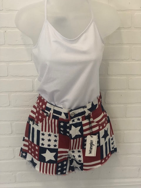 Wrangler High Rise Flag Shorts