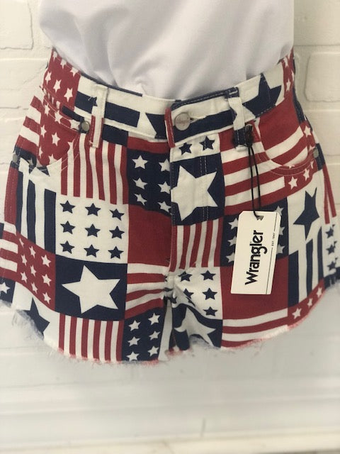 Wrangler High Rise Flag Shorts