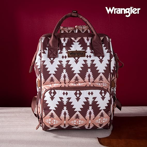 Wrangler Ladies Aztec Printed Dual Sided Backpack