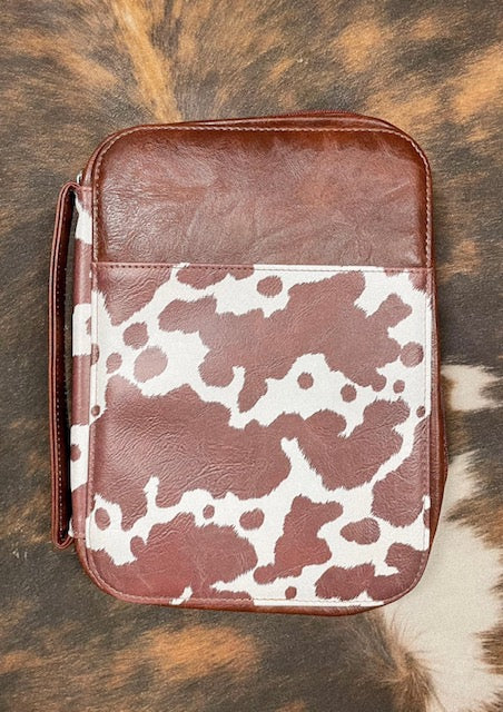 Bible Leather Cover Cow Print