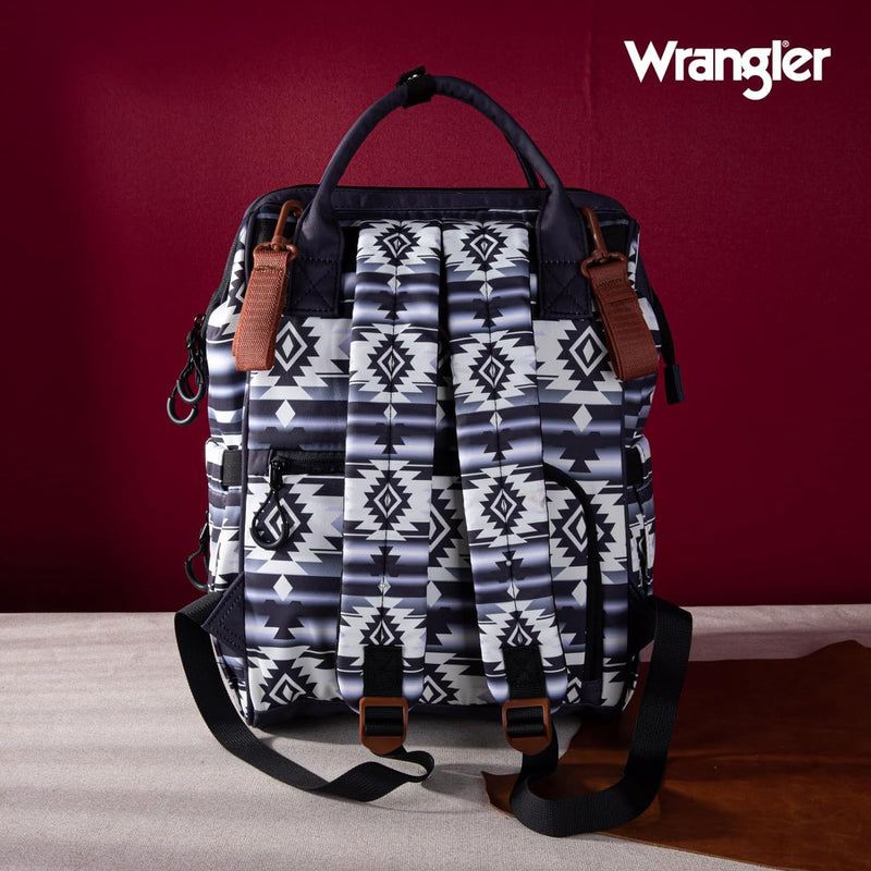 Wrangler Ladies Aztec Printed Dual Sided Backpack