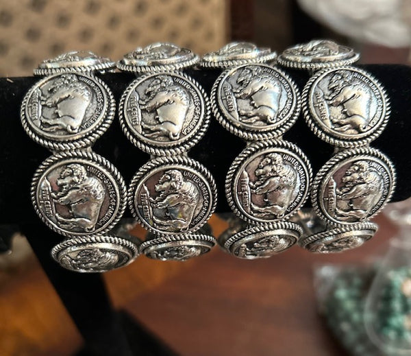 Buffalo Coin Concho Bracelet