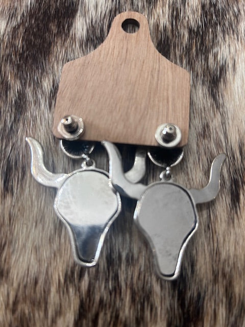 Steer Head Post Earrings