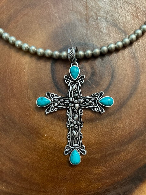 Navajo Pearls with Turquoise Pendant