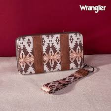 Wrangler Aztec Print Canvas Southwestern Wallet WITH STRAP