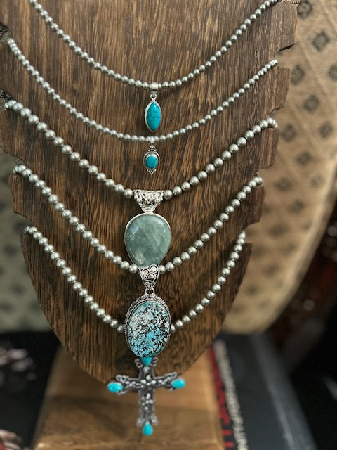 Navajo Pearls with Turquoise Pendant