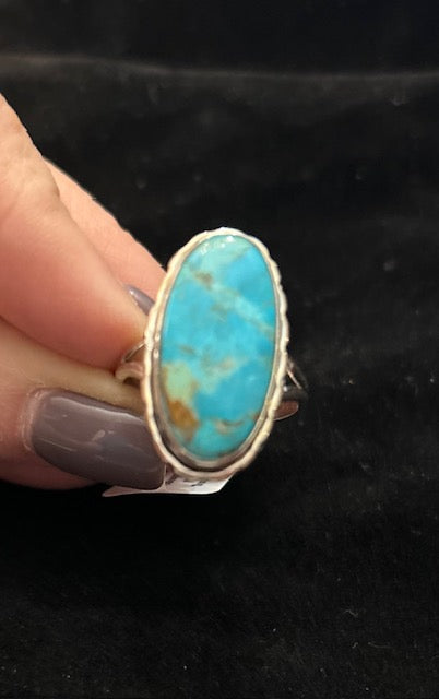 Sterling Silver Sz 10 Mohave Turquoise Ring