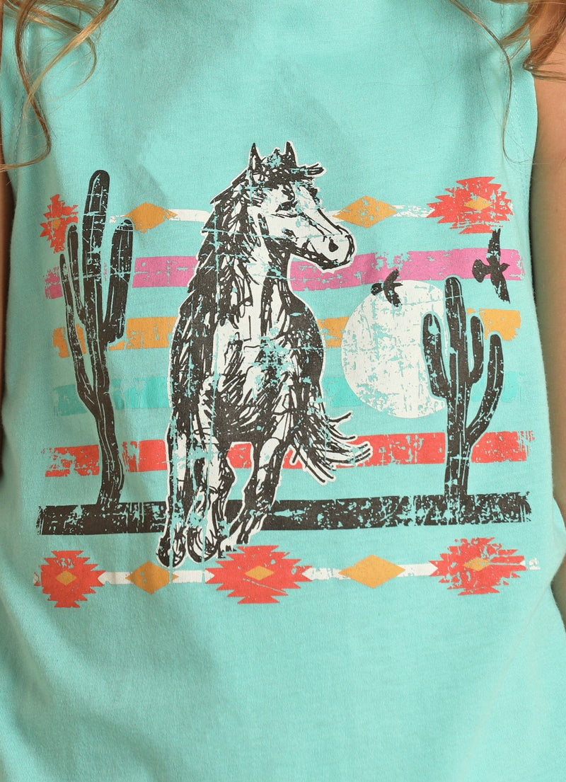 Rock N Roll T- Back Girls Tank Horse