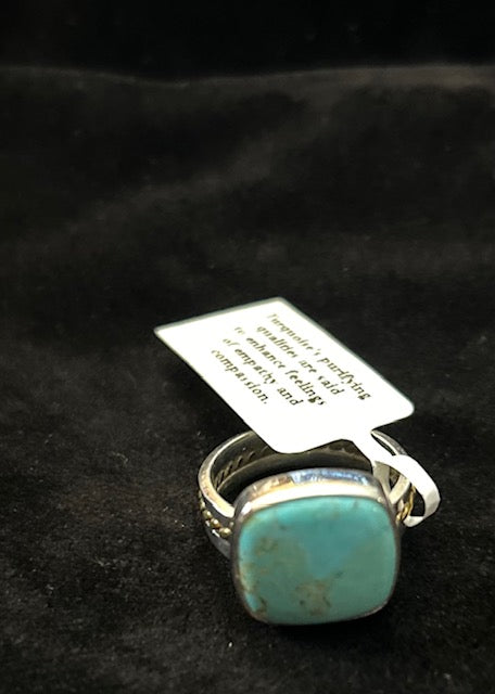 Sterling Silver Sz 7 Mohave Turquoise Ring