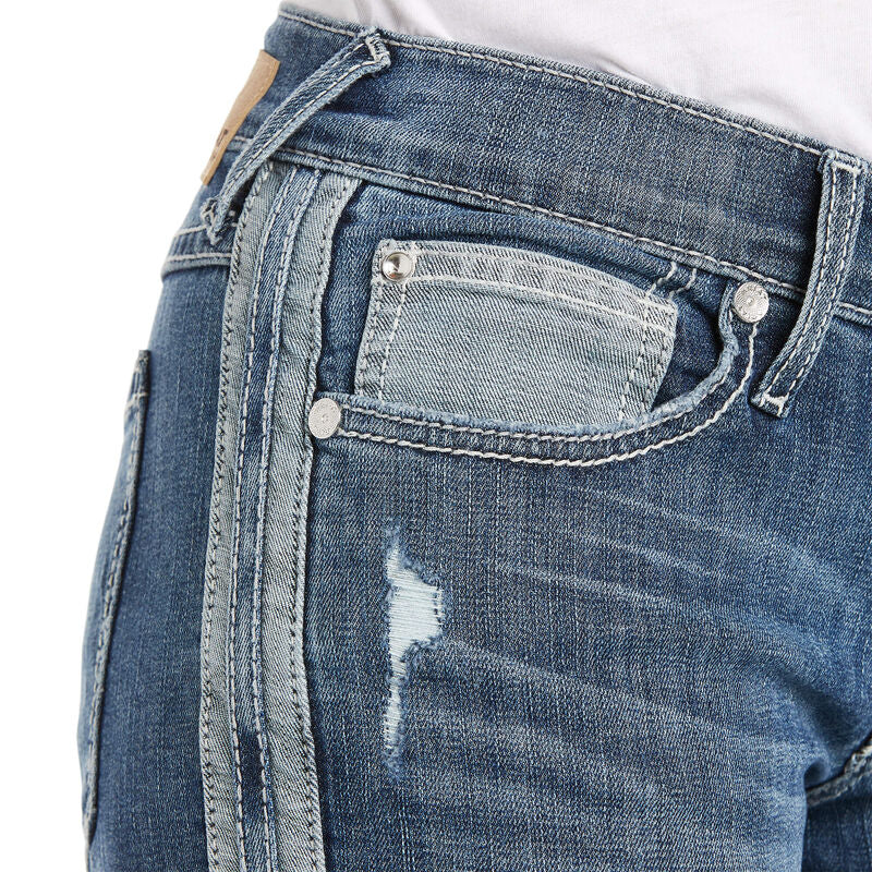 Ariat® Ladies Boyfriend Side Stripe 5" Stryker Blue Jean Shorts