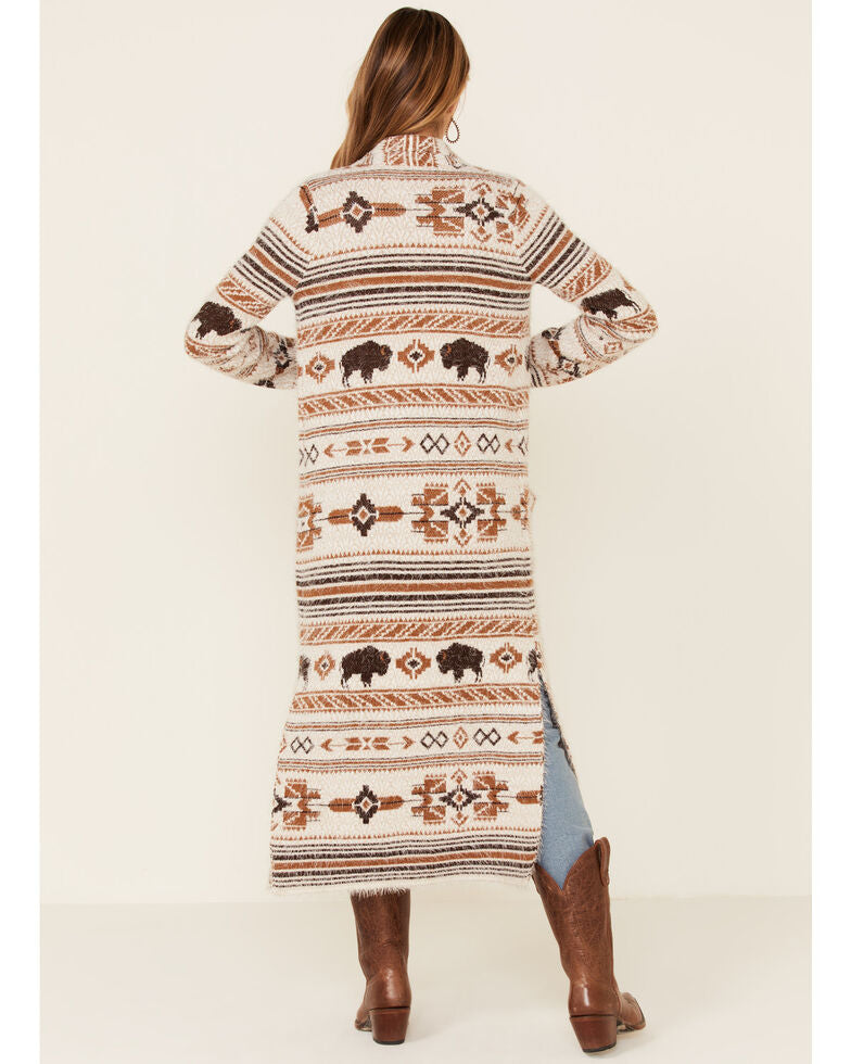 Cruel Girl® Women's Cropped Aztec Pattern Knit Sweater Duster