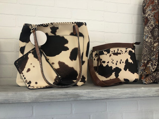 Cow Vegan Crossbody Handbag Purse