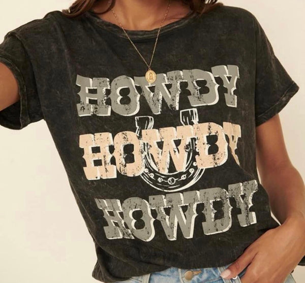 Howdy Acid Wash Tee