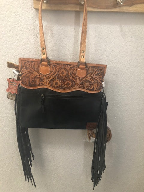 American Darling Acid Silver Wash Leather tooled Purse