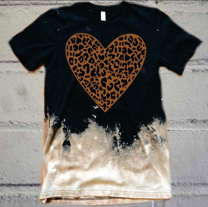 Bleached Swag Heart Tee Shirt Top