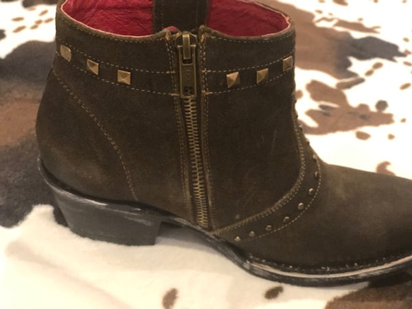 Women's Ferrini Sandy Leather Boots Handcrafted Booties