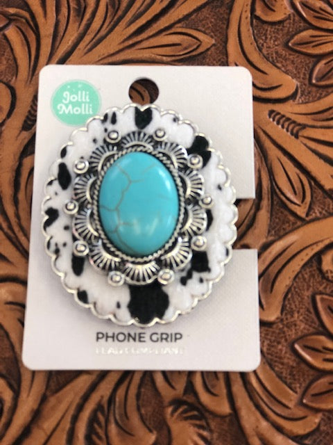 Western Phone Grips Turquoise / Silver