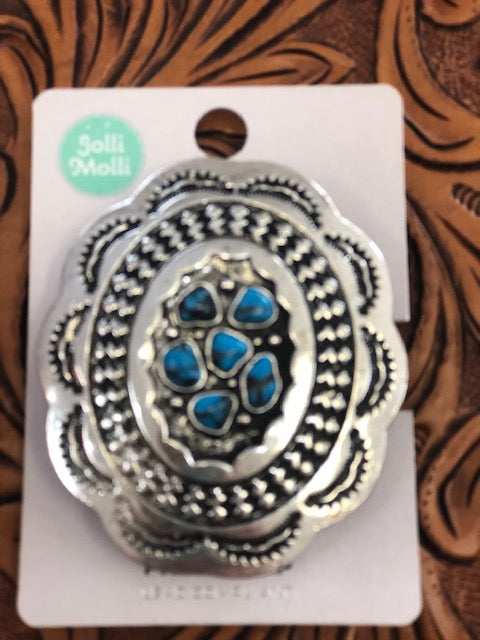 Western Phone Grips Turquoise / Silver