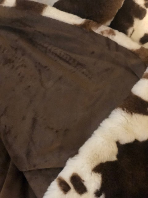 Cow Sherpa Blanket 60 x 70