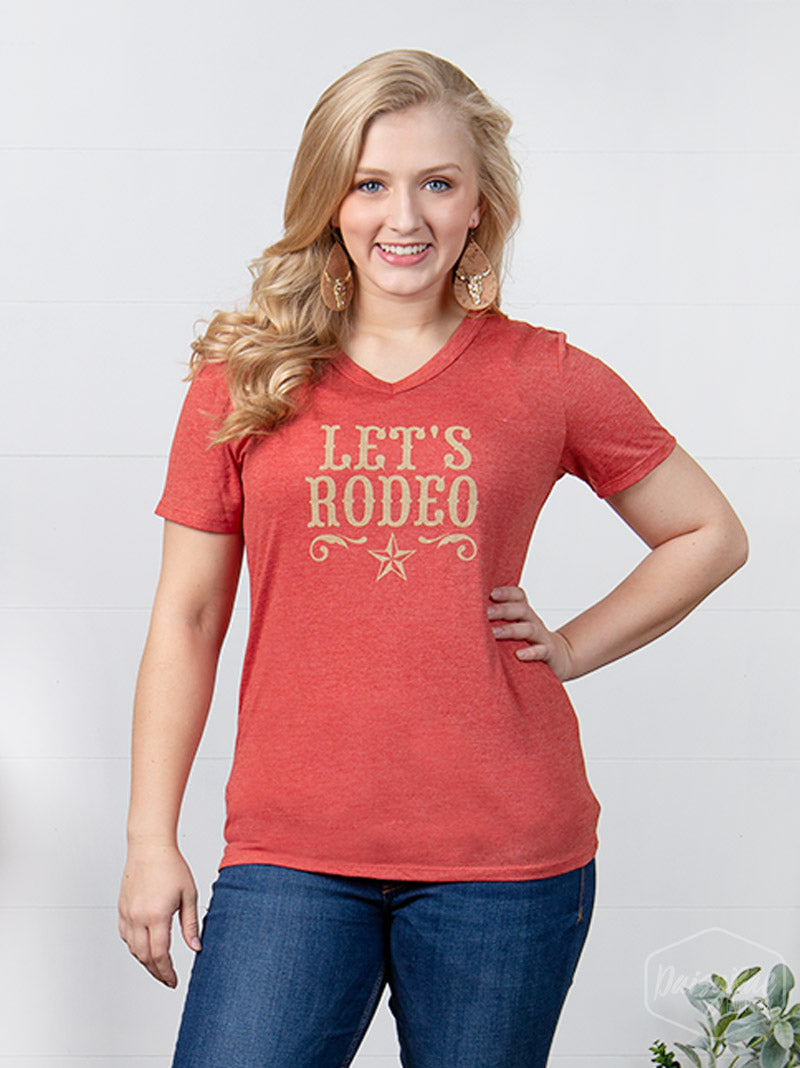 LET'S RODEO ON RUST SHORT SLEEVE TEE