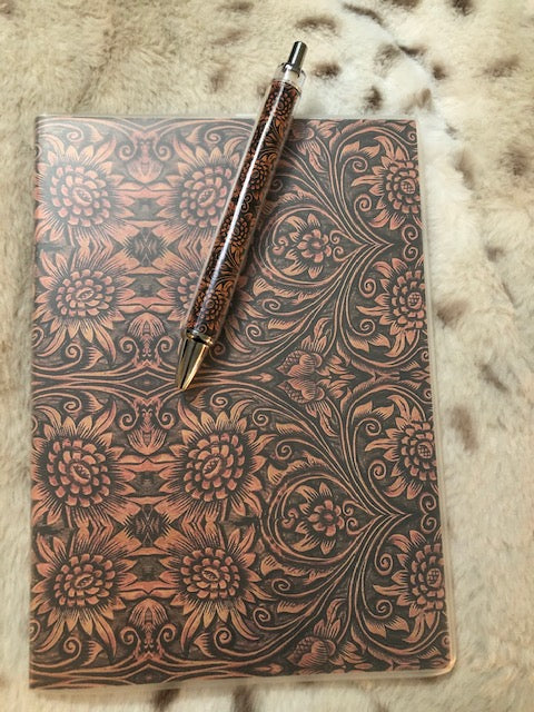 Faux Leather Tooled Notebook
