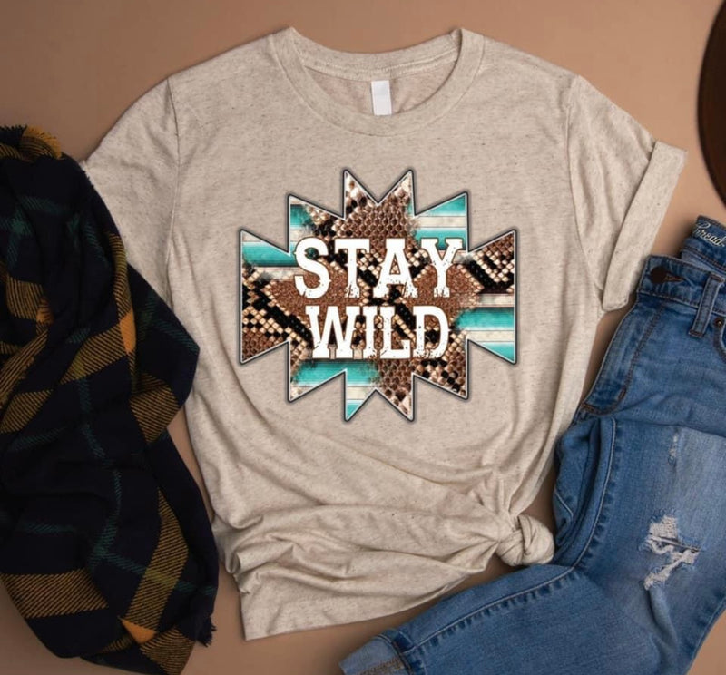 Stay Wild Bella Canvas Tee Shirt