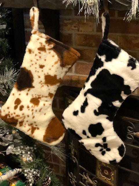 Cowhide Faux Christmas Stockings