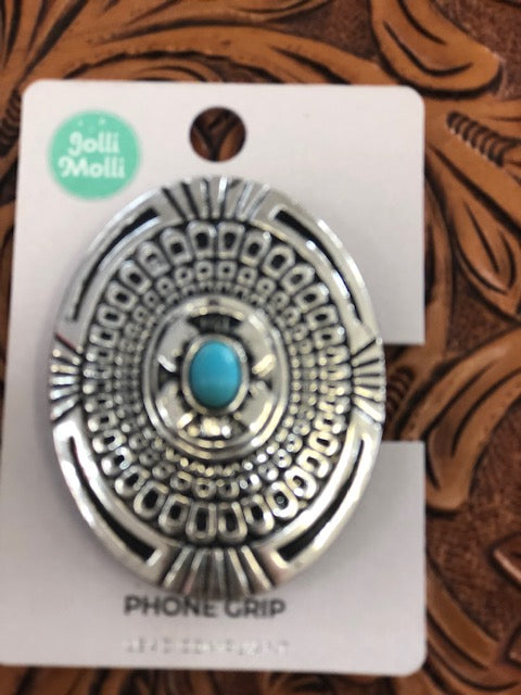 Western Phone Grips Turquoise / Silver